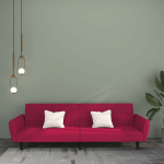 Dvivietė sofa-lova, raudonojo vyno spalvos, aksomas