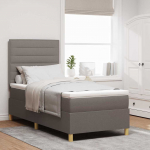 LED Čiužinio Lova su čiužiniu Taupe 90 x 200 cm audinys