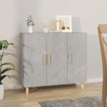 &Scaron;oninė spintelė, betono pilka, 90x34x80cm, apdirbta mediena