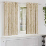 Aksominio tipo užuolaidos 2 pcs Kreminė 175 x 140 cm Aksomas