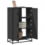 Highboard Black 68x35x106,5 cm Mediena ir metalas