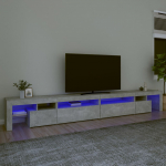 TV spintelė su LED ap&scaron;vietimu, betono pilka, 290x36,5x40cm
