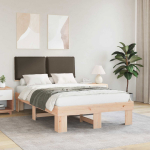 Lovo rėmas su apmu&scaron;tu galvūgaliu Taupe 120 x 200 cm