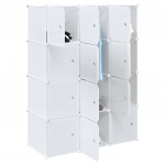 Storage Cube Organizer su 12 kubelių ir pakabinamų strypų PP