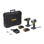 Įrankių komplektas GRUNDER CD-B0B18+CW-B1218E, 18 V, 2&times;2 Ah