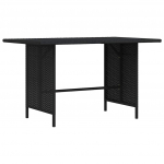 Sodo valgomojo stalas, juodos spalvos, 110x70x65cm, poliratanas