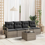 Sodo Sofų Rinkinys 5 pcs Pilka 55 x 55 x 37 cm poliratanas