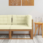 Lauko kampinis sofa Kietos akacijos mediena Natūrali