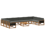 Lauko sofos komplektas 11 pcs Natūralus ir antracitas