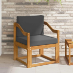 Lauko sofa Tvirta akacijos mediena ir poliesteris Natūrali