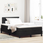 LED Čiužinio Lova su čiužiniu su LED Juoda 120 x 190 cm Aksomas