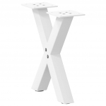 Kavos staliuko kojelės, X formos, 2 vnt., baltos, 37x(30-31) cm, plienas