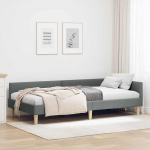 Kampinė lovos konstrukcija Tamsiai pilka 80 x 200 cm audinys