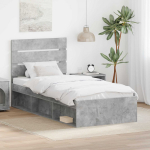Lovos rėmas Betono pilka 75 x 190 cm Kietos pu&scaron;ies mediena