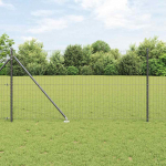 Tvora su stulpais Pilka 1,2 x 25 m Plienas ir PVC