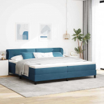 Kiemas lova su čiužiniu Tamsi mėlyna 200 x 200 cm Aksomas