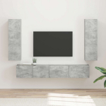 TV spintelių komplektas 3 pcs Betono pilka Apdirbta mediena