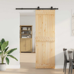 Slankios durys NARVIK Natūrali ir juoda 70 x 210 cm (152,5 cm)