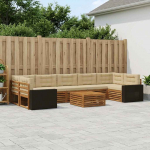 Lauko sofos komplektas 8 pcs Natūralus ir bežinis