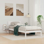 Lovos rėmas Balta 100 x 200 cm Kietos pu&scaron;ies mediena