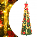 I&scaron;skleidžiama dirbtinė Kalėdų eglutė, žalia, 150cm, 100 LED