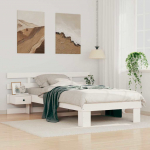 Lovos rėmas Balta 100 x 200 cm Kietos pu&scaron;ies mediena