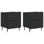 &Scaron;alia lovos spintelė su stalčių 2 pcs Juoda 43 x 34,5 x 49,5 cm
