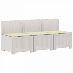 3-vietė sodo sofa su pagalvėlėmis, Rattan i&scaron;vaizda PP Balta