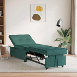 I&scaron;traukiama sofa-lova Tamsiai žalia 194 x 50 x 82 cm fanera