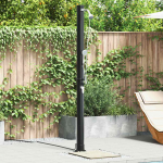 Lauko saulės du&scaron;as Juoda 217 cm PVC ir aliuminis