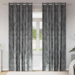 Aksominio tipo užuolaidos 2 pcs Pilka 260 x 140 cm Aksomas