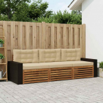 Lauko sofos komplektas 3 pcs Natūralus ir bežinis Poliesteris