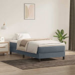 Box Spring Lova be čiužinio Tamsiai pilka 100x220 cm aksomas