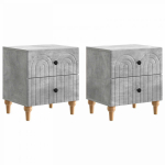 &Scaron;alia lovos spintelė 2 pcs Betono pilka 43 x 34,5 x 48 cm