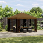 Sodo pavėsinė su &scaron;oninėmis sienelėmis 3 x 3 m Taupe