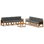 Lauko sofos komplektas su pagalve 7 pcs Natūralus ir antracitas