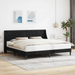 Lovos rėmas su galvūgalio Juodas 180 x 200 cm Aksomas