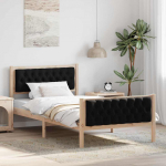 Lovos rėmas Juoda 100 x 200 cm Kietos pu&scaron;ies mediena