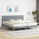 Lovos rėmas su galvūgalio &Scaron;viesiai pilka 180 x 200 cm Audinys