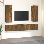 TV spintelių komplektas, 5 dalių, dūminio ąžuolo, mediena