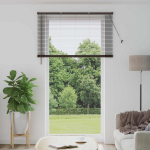 Venecijos žaliuzės Tamsiai ruda su ra&scaron;tu 213 x 130 cm PVC