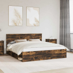 Lovos rėmas Rūkyta ąžuolas 180 x 200 cm Kietos pu&scaron;ies mediena