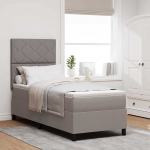 Kiemas lova su čiužiniu su LED Taupe 80 x 200 cm audinys