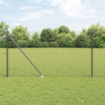 Tvora su stulpais Pilka 1 x 10 m Plienas ir PVC