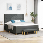 Kiemas lova su pagalve Tamsiai pilka 200 x 180 cm audinys