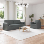 Sofa 2 pcs Tamsiai pilka 198 x 78 x 80 cm audinys