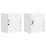 &Scaron;alia lovos spintelė 2 pcs Itin blizgi balta 43 x 34,5 x 47 cm