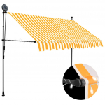 Rankinė i&scaron;traukiama markizė su LED, balta ir oranžinė, 250cm