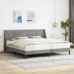 Lovos rėmas su galvūgalio &Scaron;viesiai pilka 180 x 200 cm Aksomas