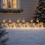 Kalėdų elnias 6 vnt. 80 LED &Scaron;ilta balta 43 x 19 x 65 cm